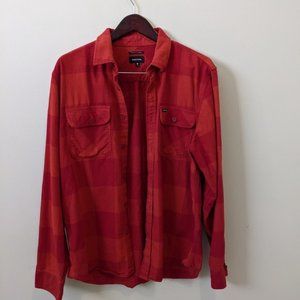 Brixton Browery Long Sleeve Flannel Plaid Button Up Shirt Medium